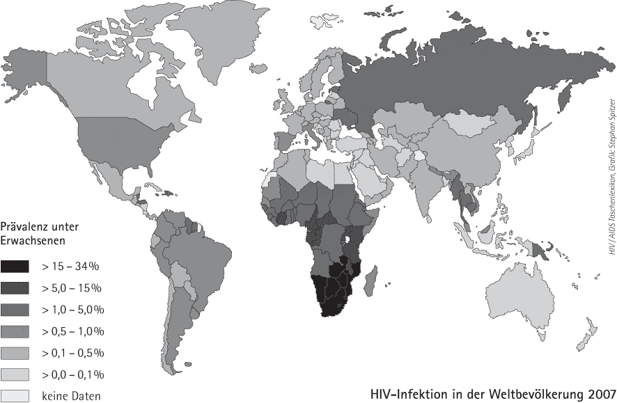 HIV-Infektion in der Weltbevölkerung 2007
